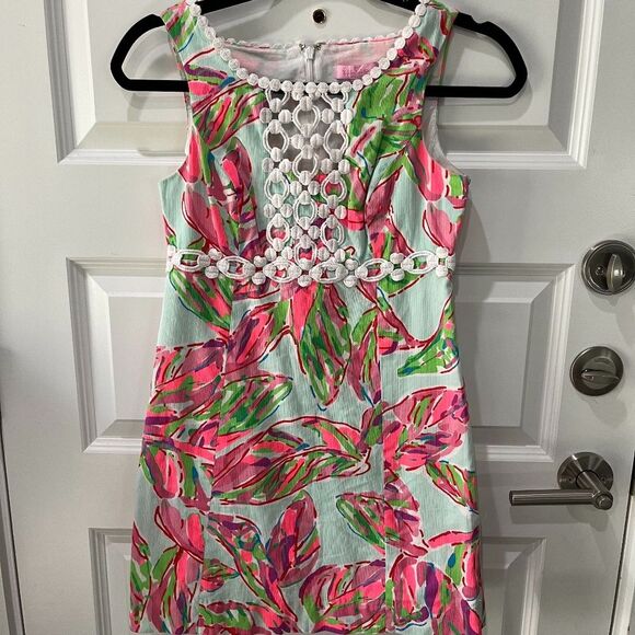 Lilly Pulitzer Dresses & Skirts - Lilly Pulitzer In The Vias Rosie Shift Dress, Pink, Green, Blue, Size 0